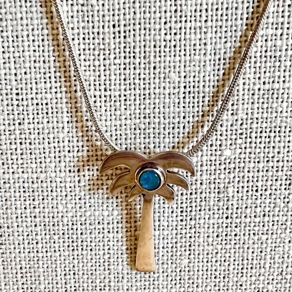 Australian Opal set in Sterling Silver on Sterling Silver Chain